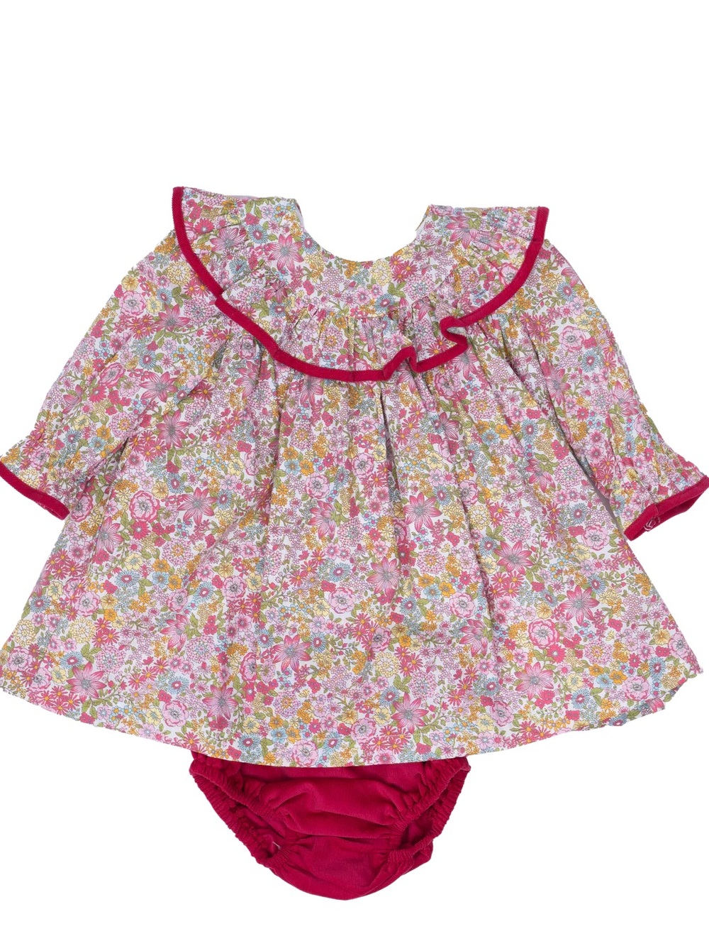 The Oaks Apparel - Layla Raspberry Floral Bloomer Set - Sz 12 m